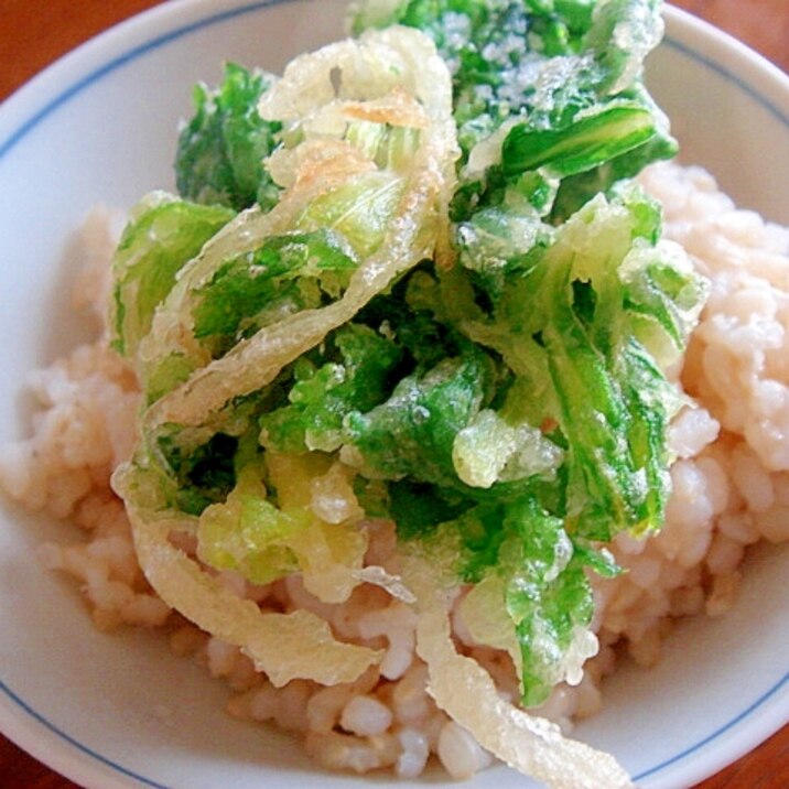 セロリの葉の塩天丼